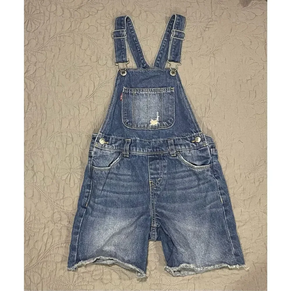 Levi’s Shortalls Girls 6 Jeans Overall Shorts